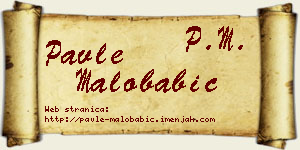 Pavle Malobabić vizit kartica